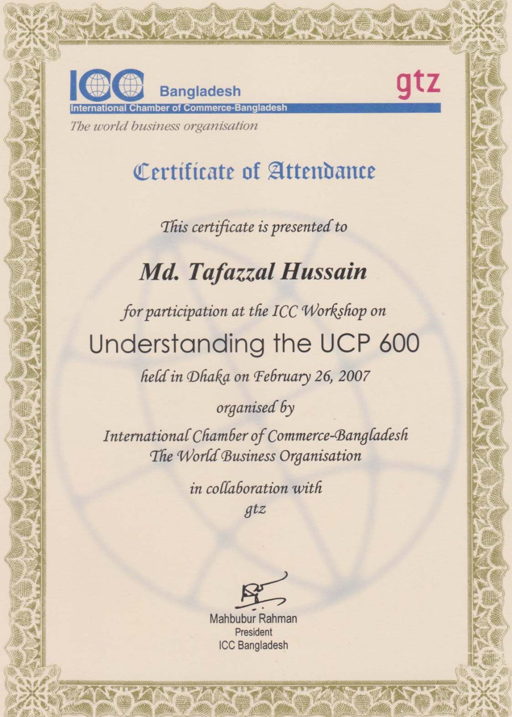 Cert- ICC UCP 600