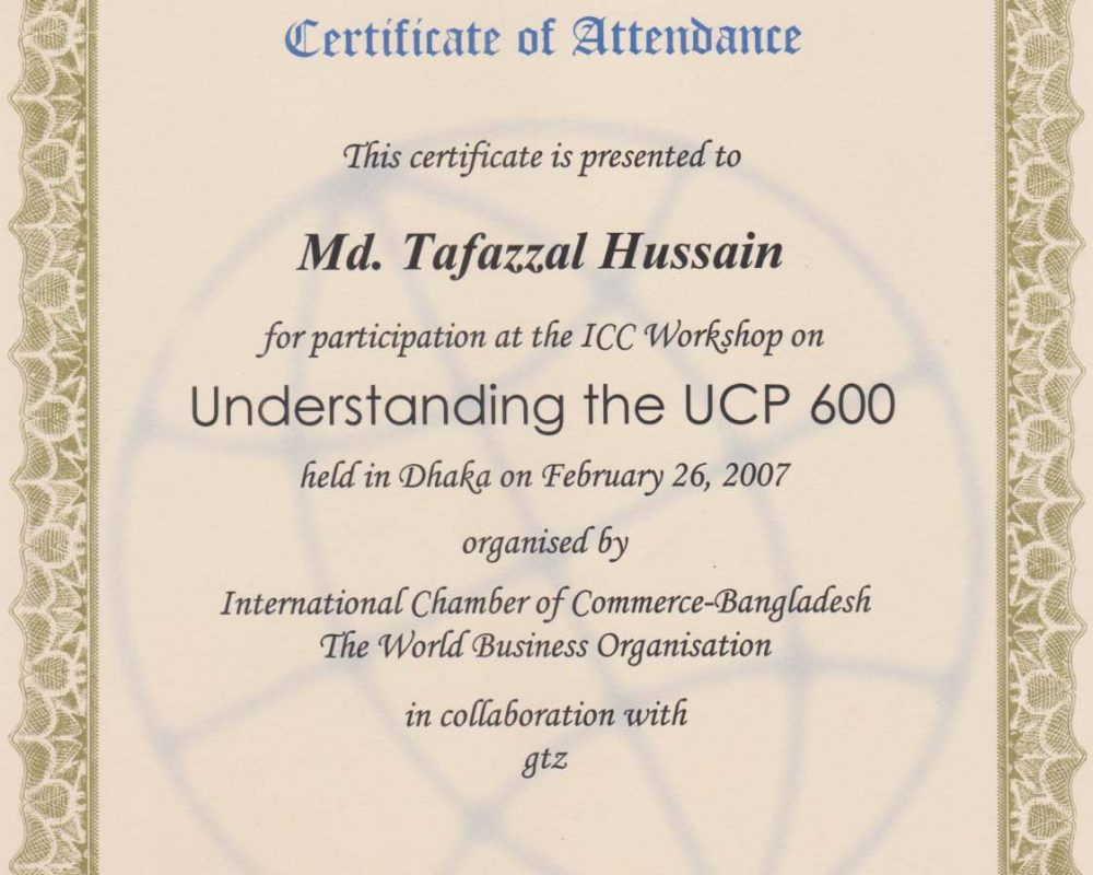 Cert- ICC UCP 600